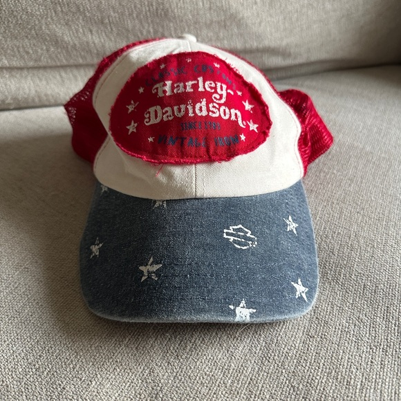 Harley-Davidson Accessories - Harley-Davidson Red White Blue Denim Star Cap